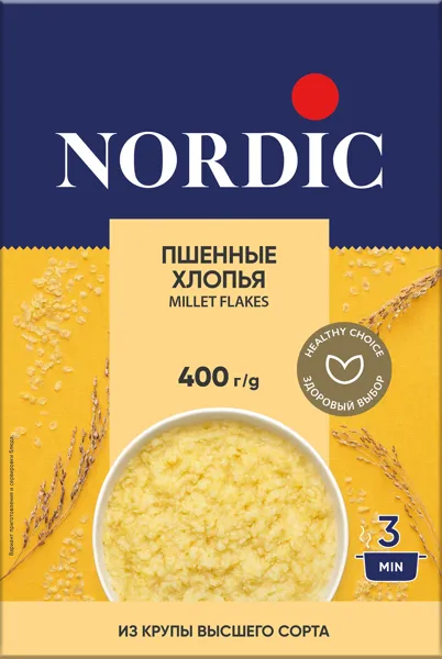 Изображение Хлопья пшенные Нордик 3 мин Копэкер Агро кор, 400 г