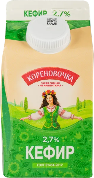 Изображение Кефир 2,7% Кореновочка Кореновский МКК т/п, 450 мл