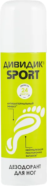 Изображение Дезодорант для обуви и ног Дивидик спорт антибактериальный Арнест ж/б, 150 мл