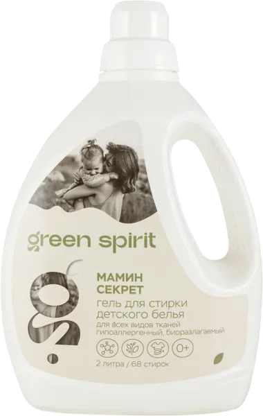Изображение Средство для стирки жидкое Грин Спирит детское мамин секрет Грин Спирит п/у, 2 л