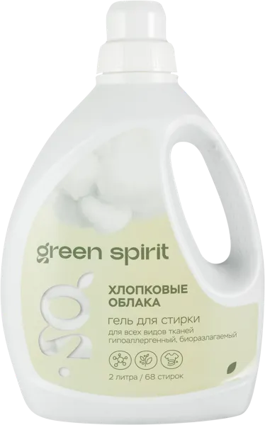 Изображение Средство для стирки жидкое Грин Спирит хлопковое облако Грин Спирит п/у, 2 л