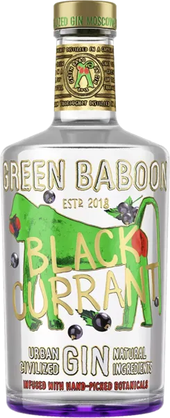 Изображение Джин 40% Грин Бабун блэк куррант Новабев Групп с/б, 0,5 л