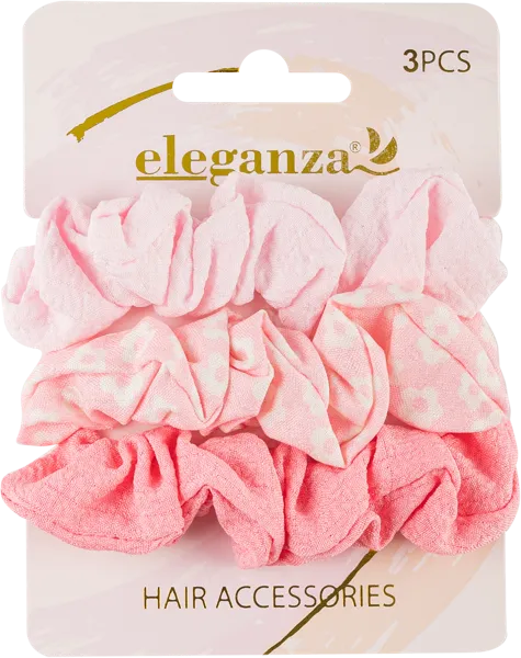 Изображение Резинка для волос 4см Элеганза тканевая розовая Купман Интернэшнл к/у, 3 шт