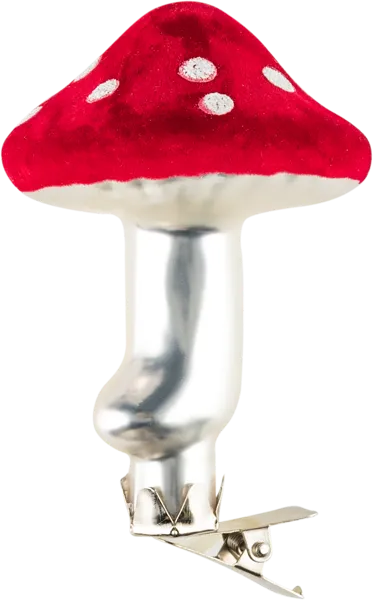 Изображение Елочное украшение 10см стекло Купман мухомор на прищепке Купман Интернэшнл , 1 шт