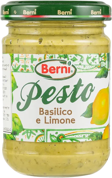 Изображение Соус песто Берни из базилика и лимона Пуччи СРЛ с/б, 135 г