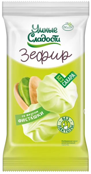 Изображение Зефир без сахара Умные сладости фисташка Ди энд Ди м/у, 50 г