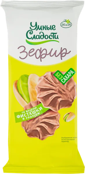 Изображение Зефир в шоколаде без сахара Умные сладости фисташка Ди энд Ди м/у, 60 г