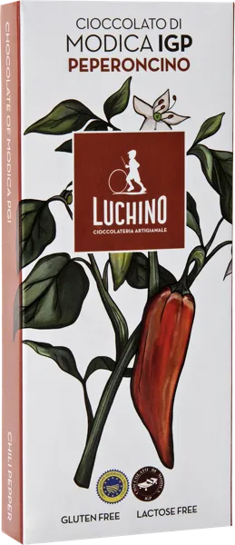 Изображение Шоколад темный 50% Лучино из Модики с перцем Чили Лучино кор, 100 г
