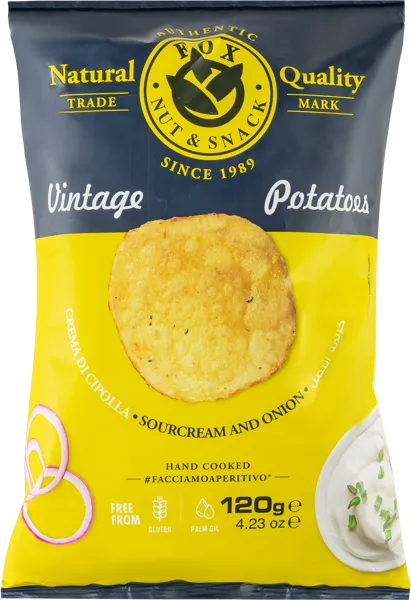 Изображение Чипсы картофельные Фокс из Абруццо сметана лук Фокс м/у, 120 г