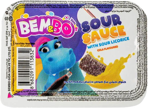 Изображение Мармелад жевательный Бембо клубника с гелем кислый Глобал п/б, 22 г