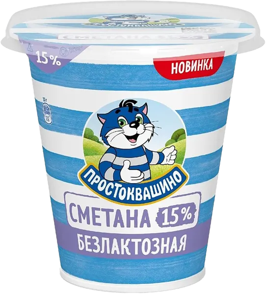 Изображение Сметана 15% без лактозы Простоквашино Эйч энд Эн п/б, 260 г