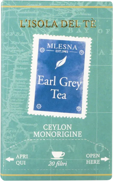Изображение Чай черный в пакетиках Л'Исола дель Тэ эрл грэй бергамот Вичентини кор, 20*2 г