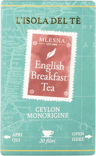 Изображение Чай черный в пакетиках Л'Исола дель Тэ английский завтрак Вичентини кор, 20*2 г
