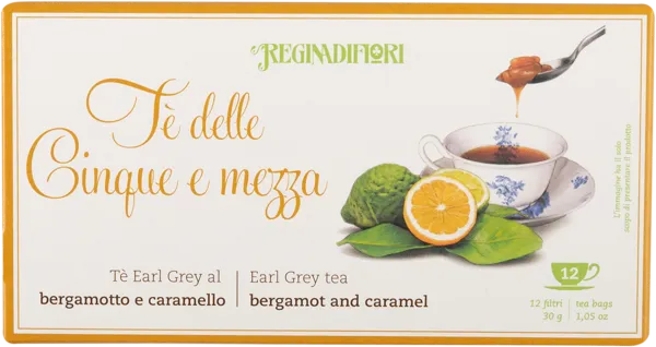 Изображение Чай черный в пакетиках Реджина Ди Фиори бергамот карамель Вичентини кор, 12*2 г