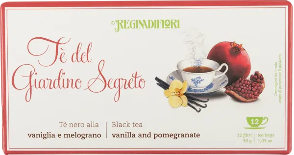 Изображение Чай черный в пакетиках Реджина Ди Фиори ваниль гранат Вичентини кор, 12*2 г