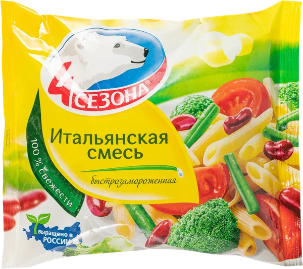 Изображение Овощная смесь замороженная 4 Сезона итальянская смесь Хладоком Западный м/у, 400 г