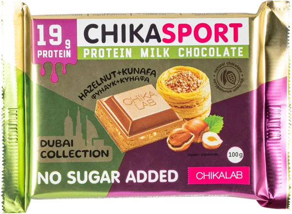 Изображение Шоколад протеиновый Чикалаб фундучная паста катаифи Фитнес Фуд м/у, 100 г