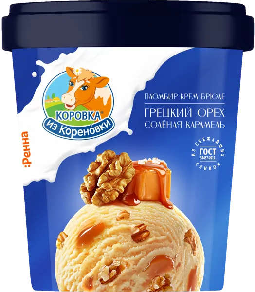 Изображение Мороженое крем брюле Коровка из Кореновки соленая карам грец орех Кореновский МКК бум/ст, 300 г