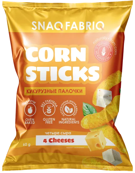 Изображение Чипсы кукурузные без глютена Снэк фабрик четыре сыра Фитнес Фуд м/у, 60 г