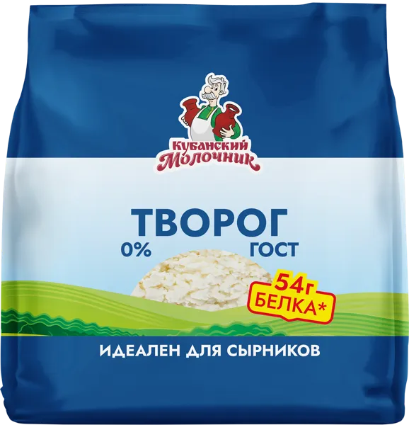 Изображение Творог 0% Кубанский Молочник обезжиренный Ленинградский СК м/у, 300 г