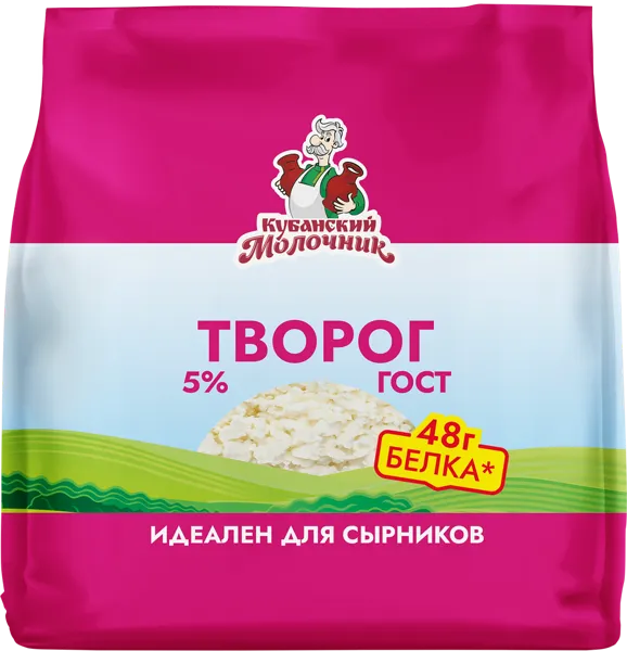 Изображение Творог 5% Кубанский Молочник Ленинградский СК м/у, 300 г