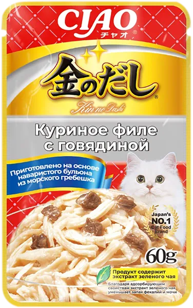 Изображение Корм для кошек Инаба Чао курица говядина Инаба фудз м/у, 60 г