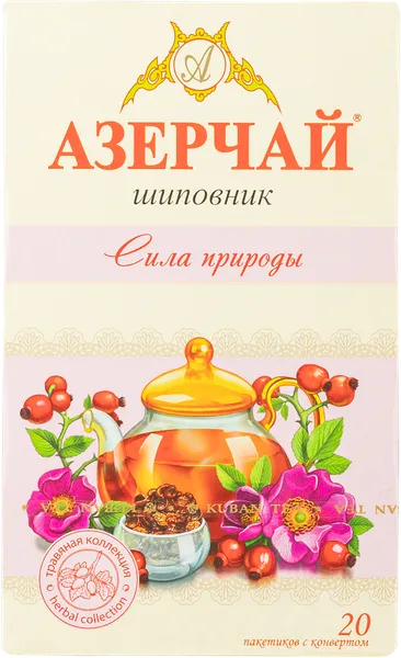 Изображение Чай черный в пакетиках Азерчай шиповник Кубань-Ти кор, 20*1,8 г