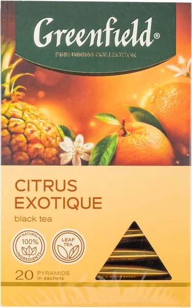 Изображение Чай черный в пирамидках Гринфилд цитрус экзотик Орими Трейд кор, 20*1,8 г