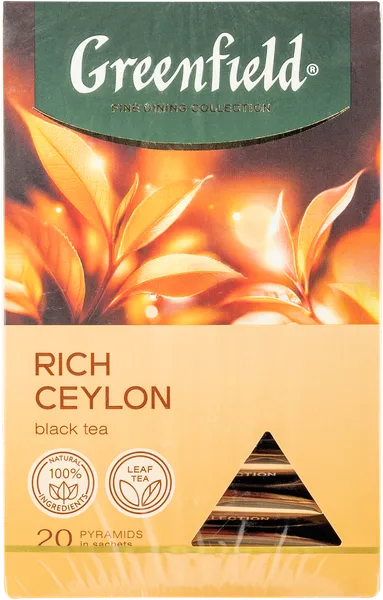 Изображение Чай черный в пирамидках Гринфилд рич цейлон Орими Трейд кор, 20*1,9 г