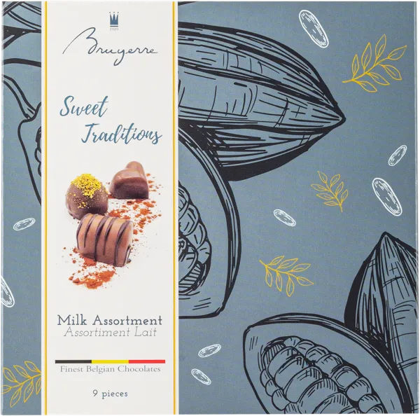 Изображение Конфеты в молочном шоколаде Брюйер пралине 9 конфет Брюйер кор, 115 г