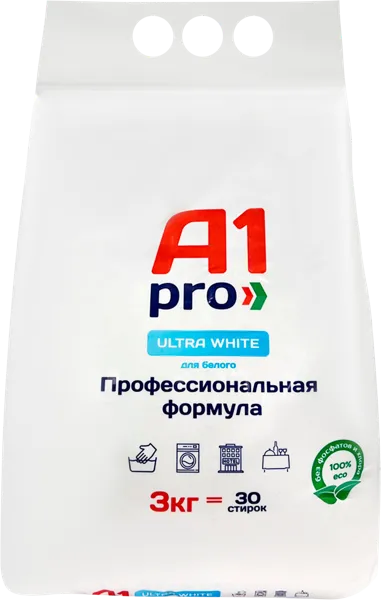 Изображение Стиральный порошок автомат А1ПРО белое белье Трансазия м/у, 3 КГ