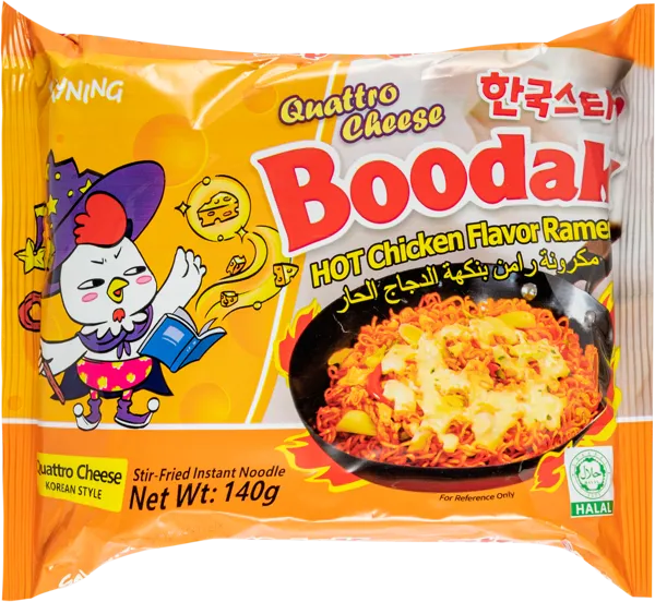 Изображение Лапша быстрого приготовления Будак острая курица четыре сыра Хэнань м/у, 140 г