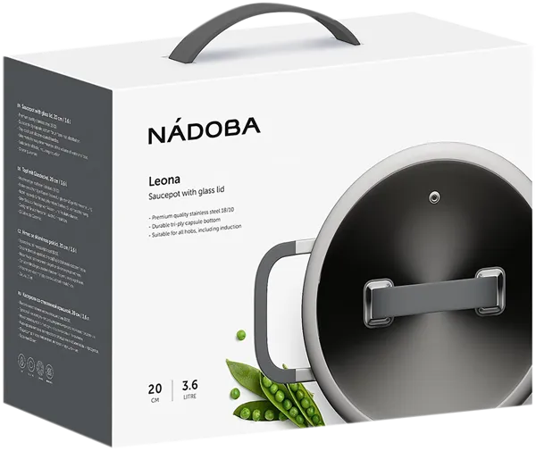Изображение Кастрюля 3,6л с крышкой Надоба леона нерж сталь Надоба кор, 1 шт