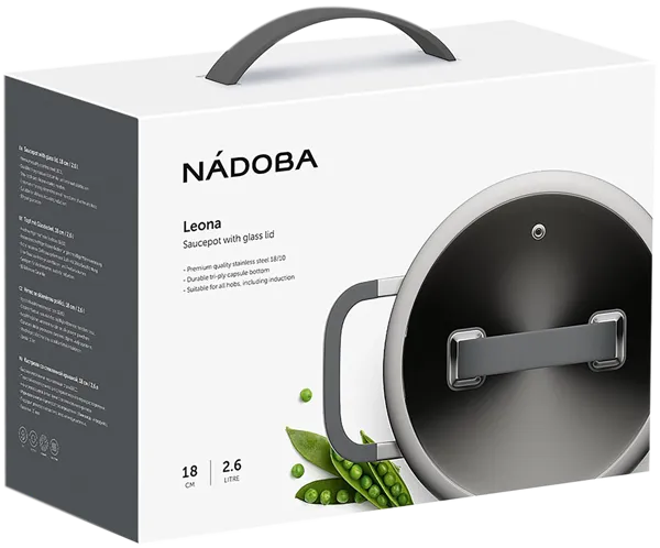 Изображение Кастрюля 2,6л с крышкой Надоба леона нерж сталь Надоба кор, 1 шт