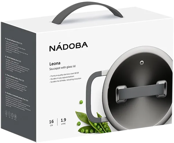 Изображение Кастрюля 1,9л с крышкой Надоба леона нерж сталь Надоба кор, 1 шт