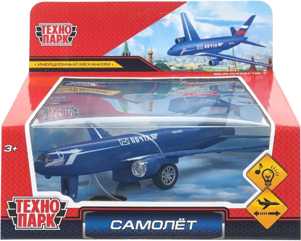Изображение Самолет 18,5см инерционный Технопарк почта Хуада Той к/у, 1 шт