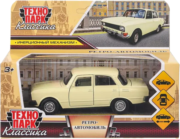 Изображение Машина 12,5см инерционная Технопарк ретро модель светло-желта Хуада Той к/у, 1 шт