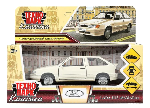Изображение Машина 12см инерционная Технопарк ваз 2113 самара беж Хуада Той к/у, 1 шт