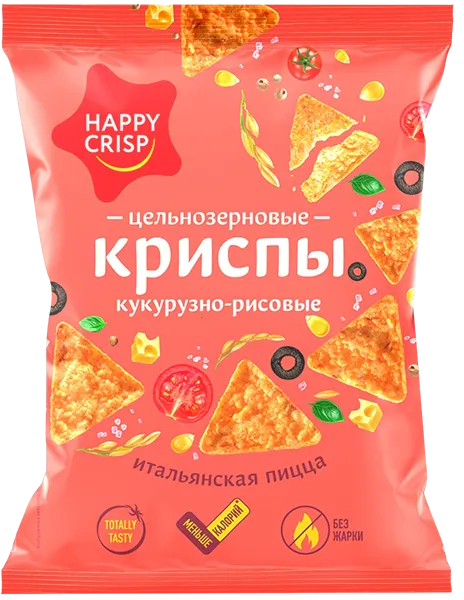Изображение Чипсы кукурузно-рисовые Хэппи Крисп итальянская пицца Евро Фудс м/у, 50 г