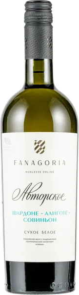 Изображение Вино белое сухое стиль №1 Шардоне Алиготе Совиньон ЗГУ авторское Фанагория с/б, 0,75 л