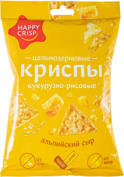 Изображение Чипсы кукурузно-рисовые Хэппи Крисп альпийский сыр Евро Фудс м/у, 50 г