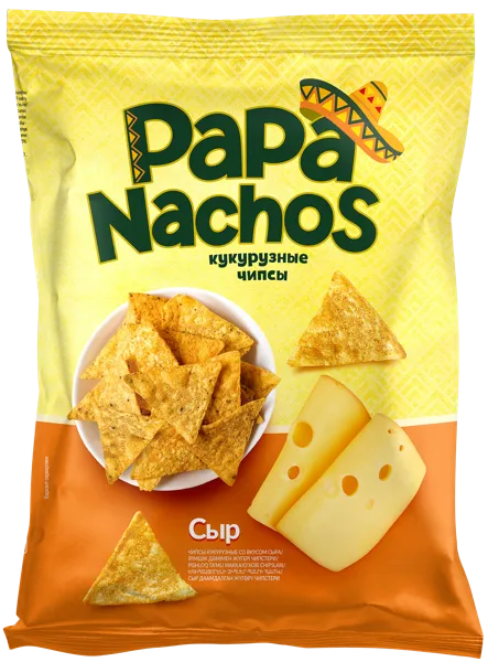 Изображение Чипсы кукурузные Папа Начос сыр Евро Фудс м/у, 150 г