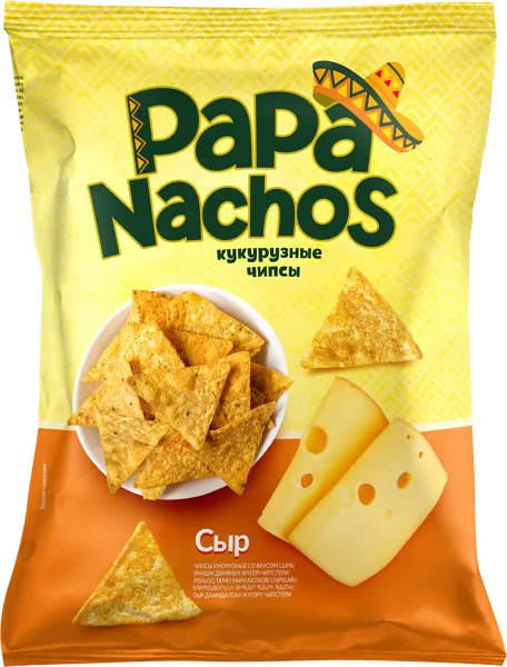 Изображение Чипсы кукурузные Папа Начос сыр Евро Фудс м/у, 75 г