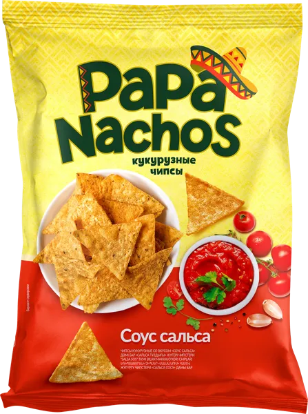 Изображение Чипсы кукурузные Папа Начос сальса Евро Фудс м/у, 75 г