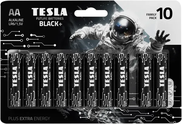 Изображение Батарейка АА ЛР6 1,5 вольт Тесла блэк+ Тесла Баттерис к/у, 10 шт