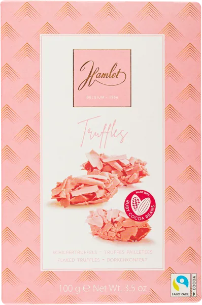 Изображение Трюфели в розовом шоколаде Гамлет хлопья руби Гамлет кор, 100 г