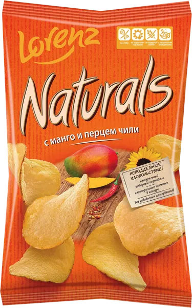 Изображение Чипсы картофельные Лоренц Натуралс манго перец чили Лоренц м/у, 100 г