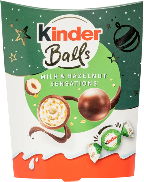 Изображение Конфеты в молочном шоколаде Киндер Болл с лесным орехом Ферреро м/у, 90 г