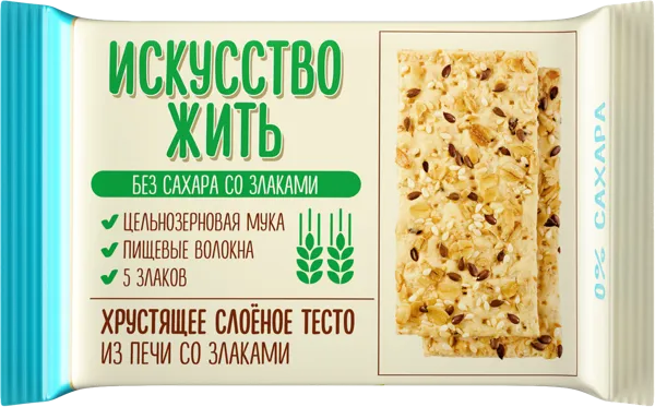 Изображение Хлебцы без сахара Искусство Жить Слоеный десерт со злаками Полет м/у, 200 г