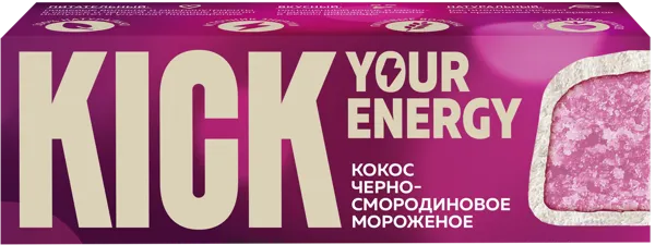 Изображение Батончик кокосовый без сахара Кик мороженое смородина Фуд Революшн кор, 45 г